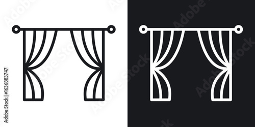 Curtains icon line concept, linear symbol.