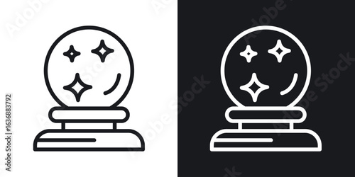 Crystal ball icon line concept, linear symbol.