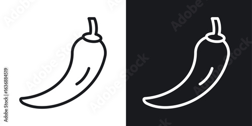 chilli pepper icon line concept, linear symbol.