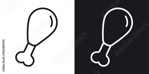 Chicken leg icon line concept, linear symbol.