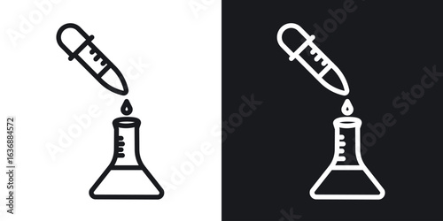 Chemical test icon line concept, linear symbol.