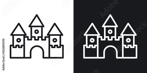 Castle icon line concept, linear symbol.