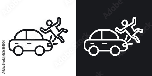 Car accident icon line concept, linear symbol.