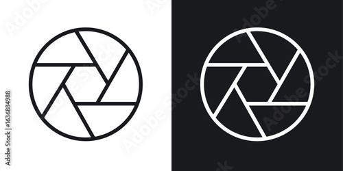 Camera shutter icon line concept, linear symbol.