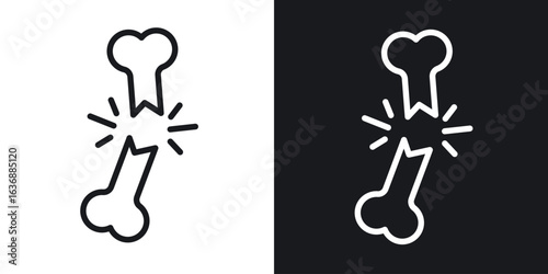 Broken bone icon line concept, linear symbol.