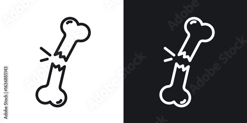 Broken bone icon line concept, linear symbol.