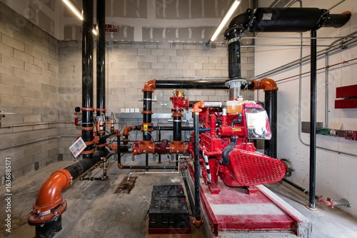 Obraz na płótnie Indoor water pump for fire protection system