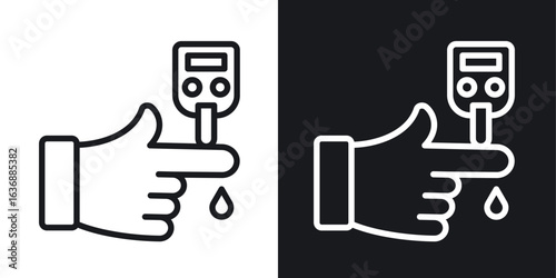 Blood sugar test icon line concept, linear symbol.
