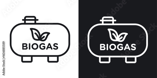 Biogas icon line concept, linear symbol.
