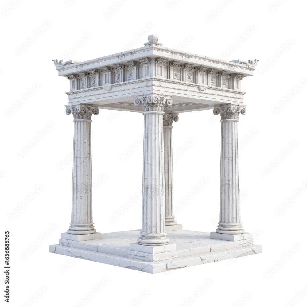 Obraz premium Classic White Temple Structure on a Square Base Surrounded by Columns