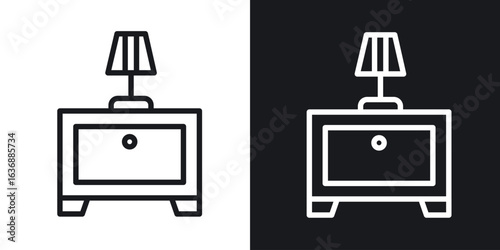 Bedside table icon line concept, linear symbol.
