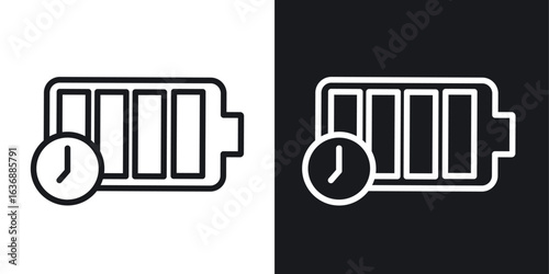 Battery life icon line concept, linear symbol.