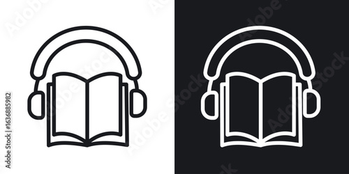 Audio book icon line concept, linear symbol.