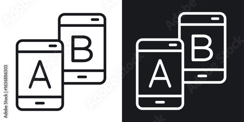 A B testing icon line concept, linear symbol.