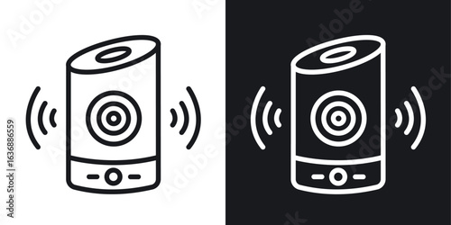 Smart speaker icon line concept, linear symbol.