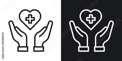 Health insurance icon line concept, linear symbol.