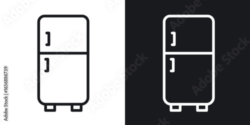 Fridge icon line concept, linear symbol.