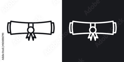 Diploma icon line concept, linear symbol.