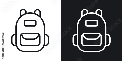 Backpack icon line concept, linear symbol.