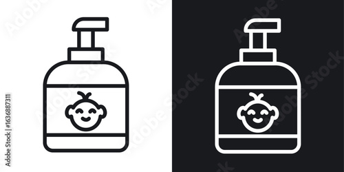 Baby shampoo icon line concept, linear symbol.
