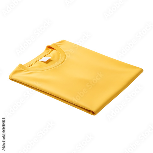 Yellow tshirt isolated on transparent background