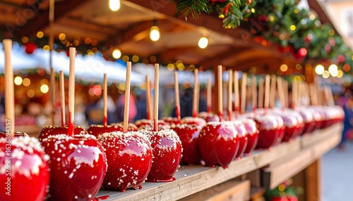 Wallpaper Mural Christmas market sugared apples Torontodigital.ca