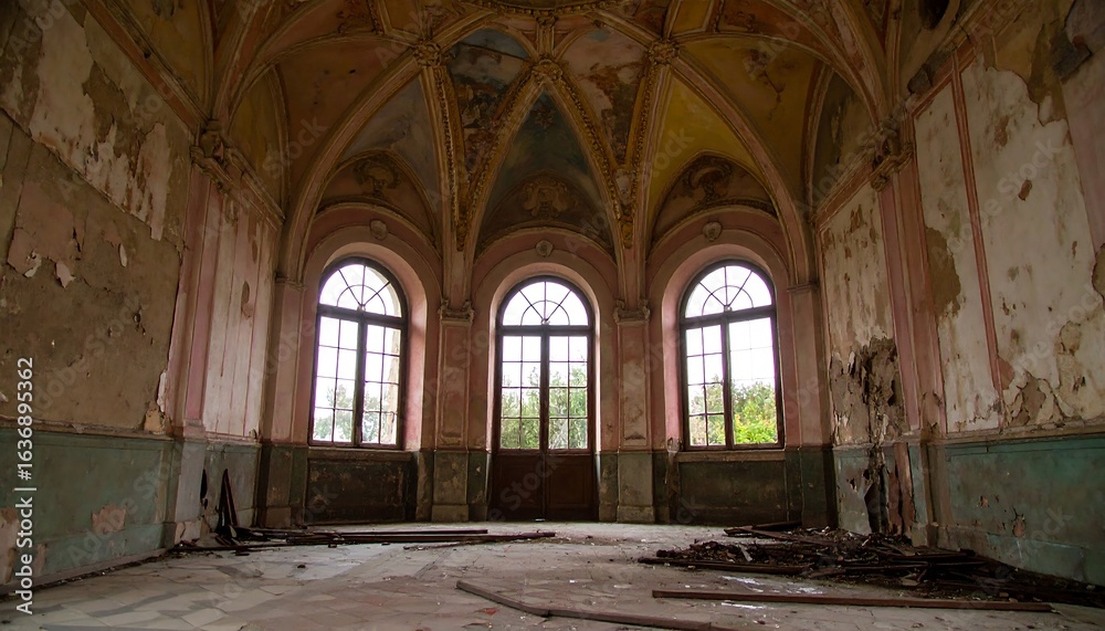 Fototapeta premium Interior of a decaying palace