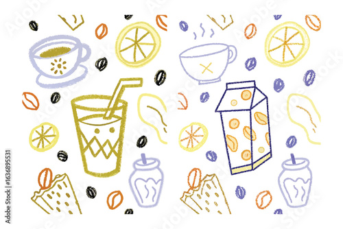 Refreshing Beverage Assortment: An artistic representation of culinary delights, showcasing a delightful arrangement of refreshing beverages.