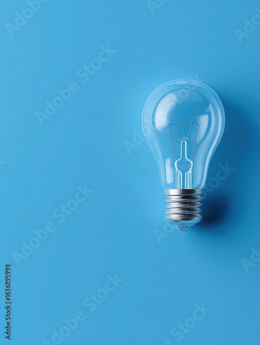 creative light bulb background brainstorm idea background minimalist blue background copy space for text innovation purpose