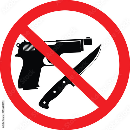 No Guns Or Knives Allowed Symbol With Crossed Weapons no guns allowed no knives allowed