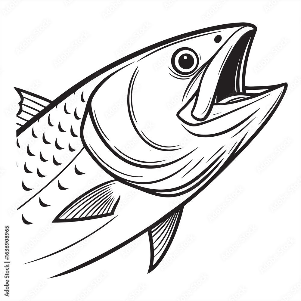 Fototapeta premium fish-head--vector-