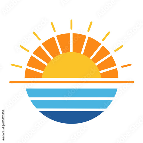 Minimalistic Winter Solstice Sun Vector Illustration