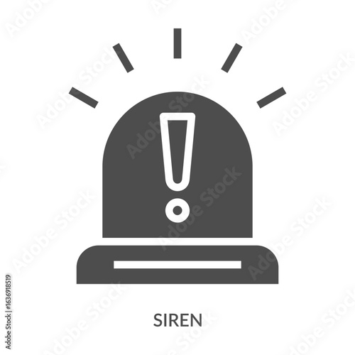 Siren Icon Line Style. Design Vector Illustration