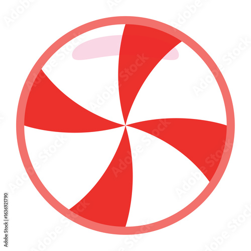 Peppermint candy swirl pattern. Vector