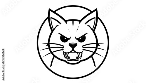 Angry cat cartoon head