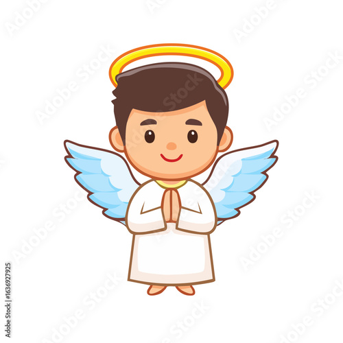 An adorable illustration of a cherubic angel with wings and a halo, radiating purity and innocence
