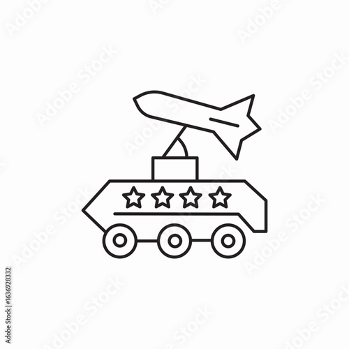air defence rocket icon sign vector