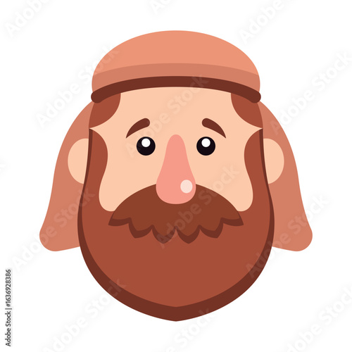 Biblical man with head covering. Vector
