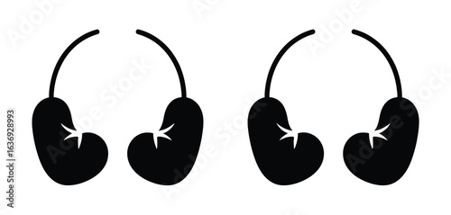 Stylized black silhouette of four kidneys on white background