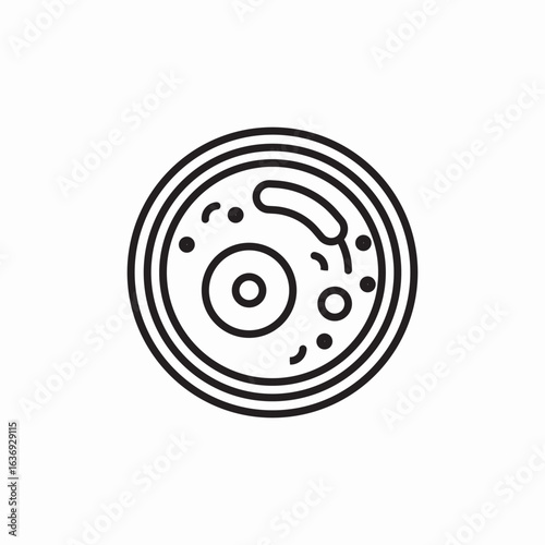 bacterias under lense icon sign vector