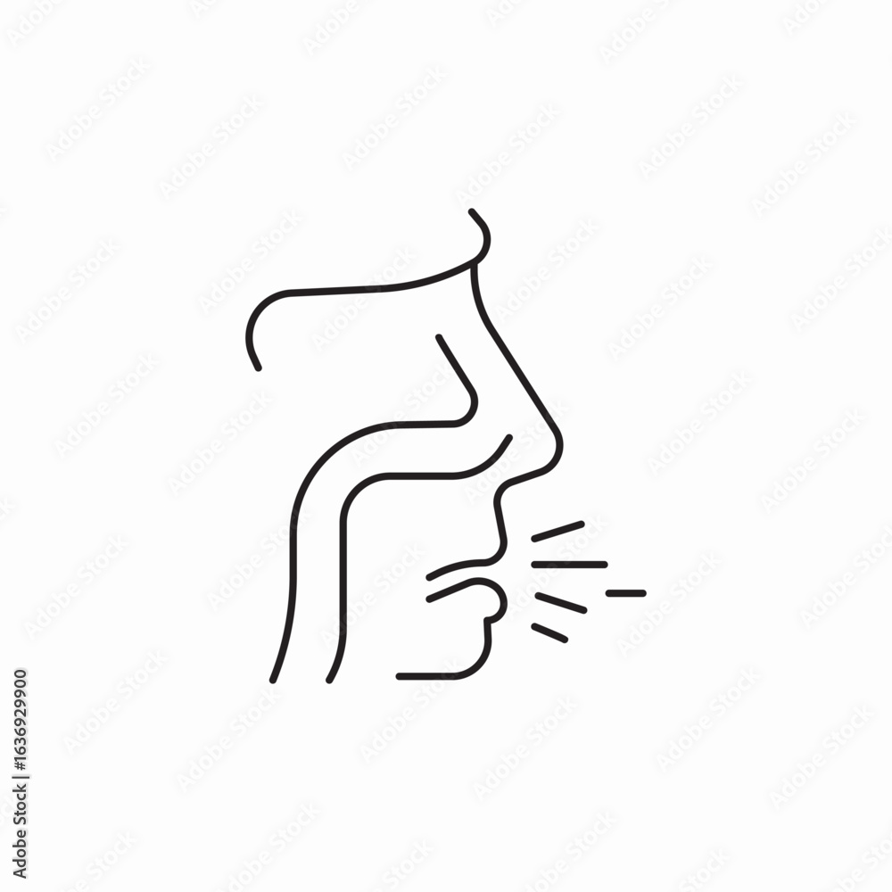 Obraz premium cough illness icon sign vector