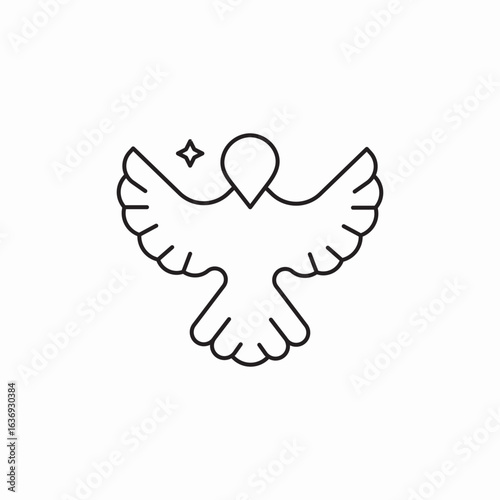 dove flight icon sign vector