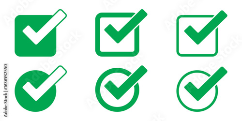 Collection of checkbox icon vector isolated on white background
