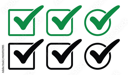 Collection of checkbox icon vector isolated on white background