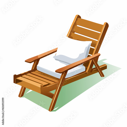 Sonnenliege aus Holz mit Auflage