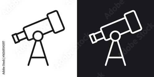 Telescope icon for apps, websites and graphic projects.