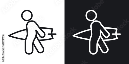 Surfer icon for apps, websites and graphic projects.