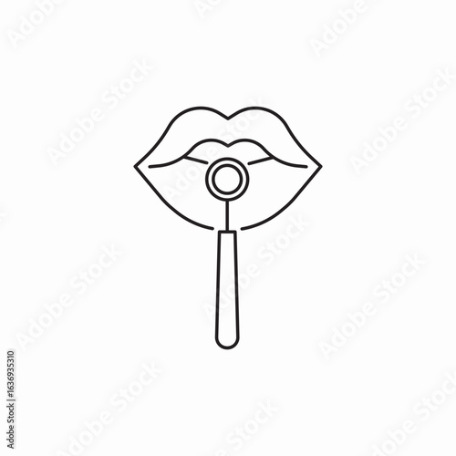 mouth examination icon sign vector