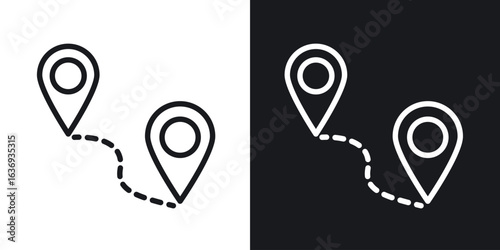 Route icon for apps, websites and graphic projects.