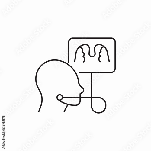 mouth x ray icon sign vector